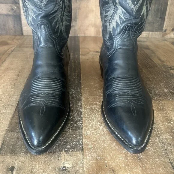 Tony Lama Vintage Black Western Cowboy Boots Mens 11 EE